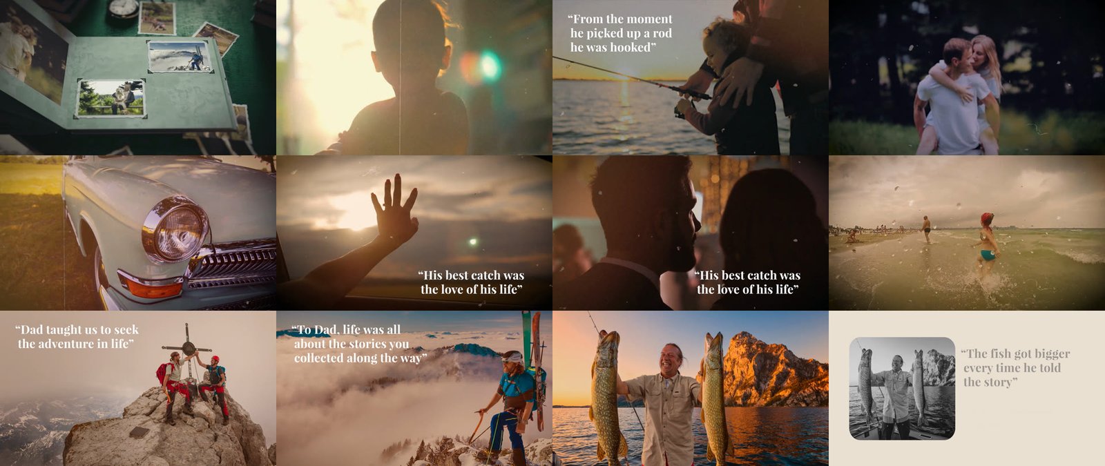 The story arc of the film, from the photo album to the final catch